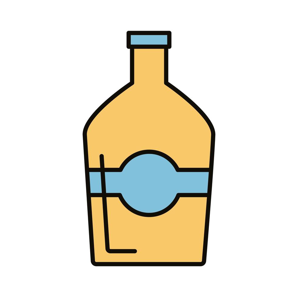 gelbe Linie der Getränkeflasche und Füllsymbol vektor