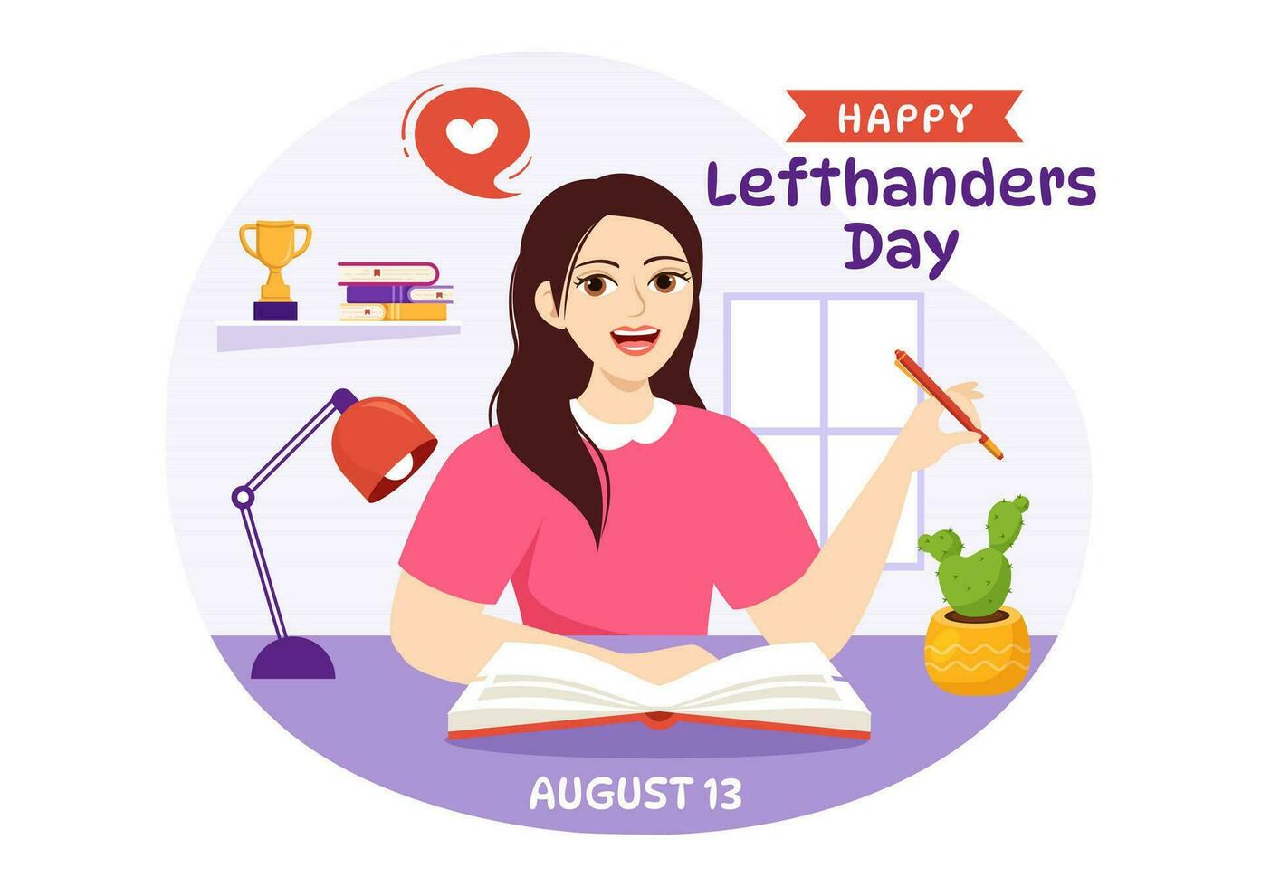Lycklig lefthanders dag firande vektor illustration med höja medvetenhet av stolthet i varelse vänster räckte i platt tecknad serie hand dragen mallar