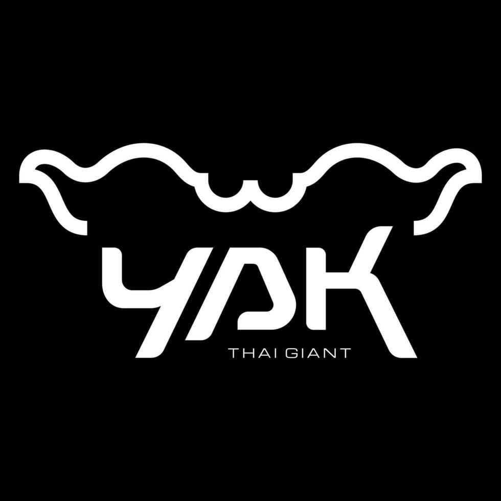 Yak thailändisch Tradition Riese Charakter Name im khon Kunst und Kultur Performance Logo und Typografie Design vektor