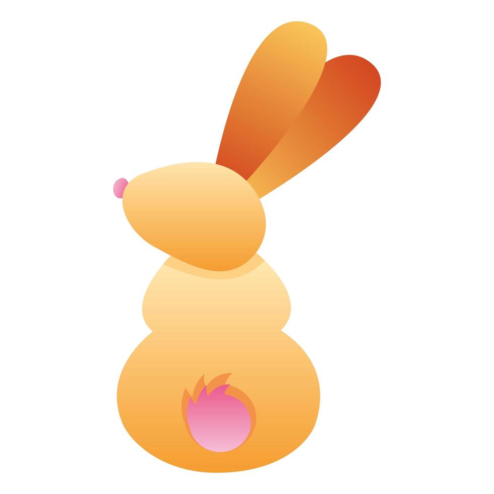 söt liten kanin sittande våren djur ikon vektor