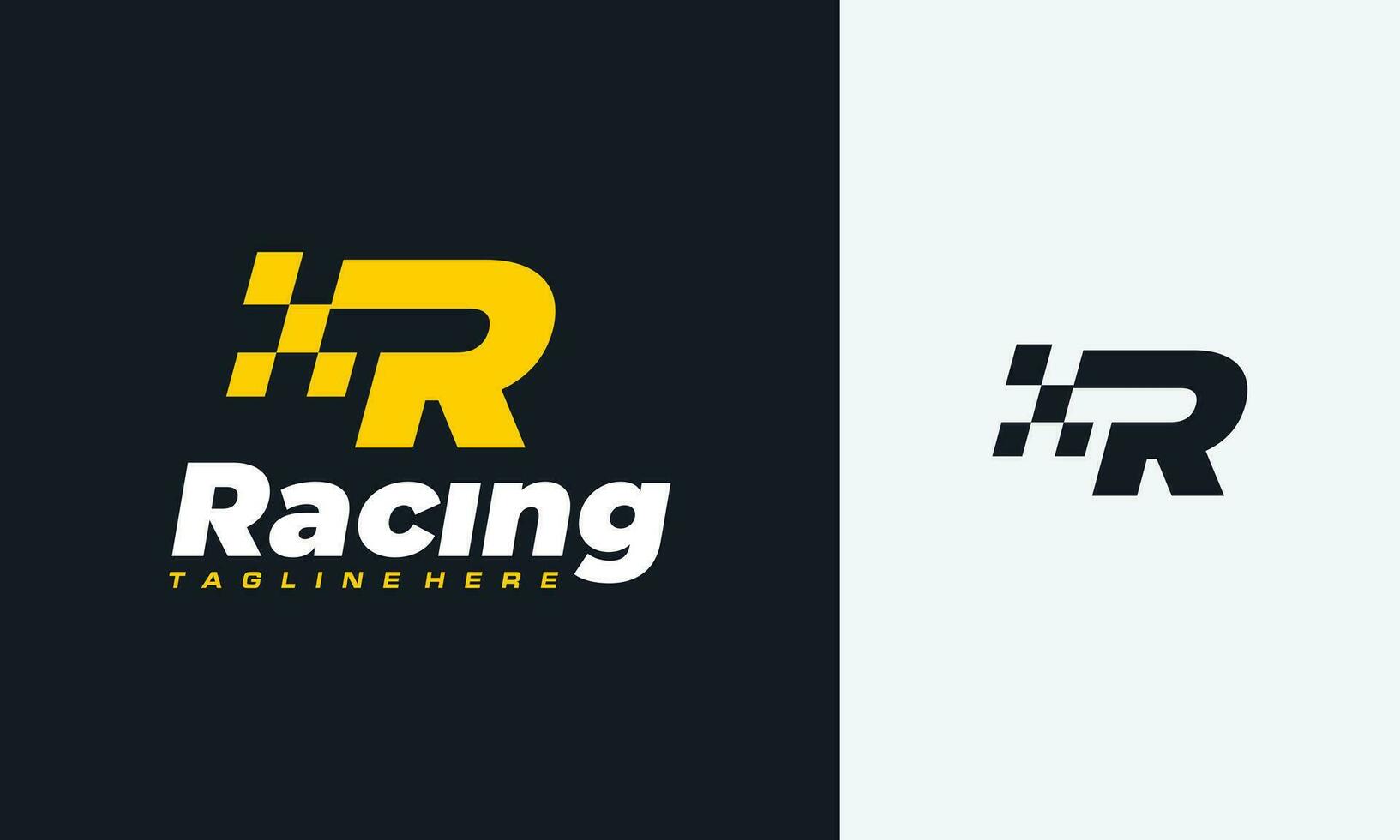 Brief r Rennen Logo vektor