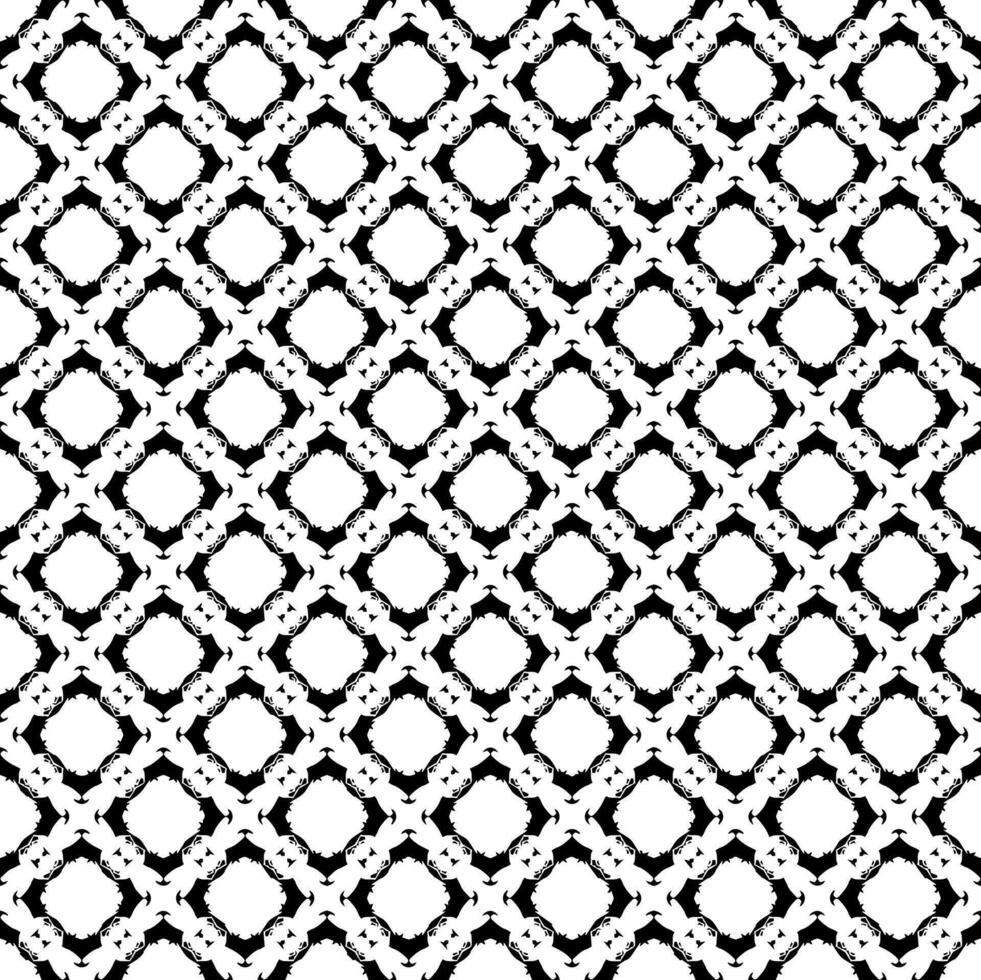 Schwarz-Weiß-nahtlose Mustertextur. Ziergrafik in Graustufen. Mosaik Ornamente. Mustervorlage. vektor