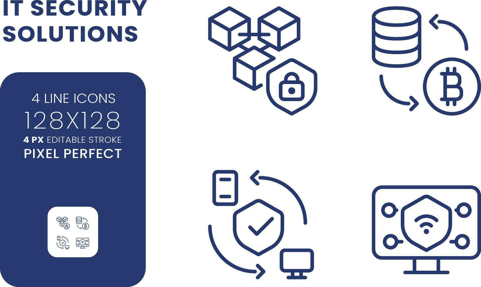 data Integritet lösningar linjär skrivbordet ikoner uppsättning. information skydd. risk förvaltning. pixel perfekt 128x128, översikt 4px. isolerat användare gränssnitt element packa för hemsida. redigerbar stroke vektor