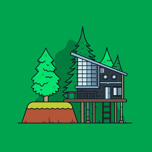 Moderne Hütte im Wald Vektor