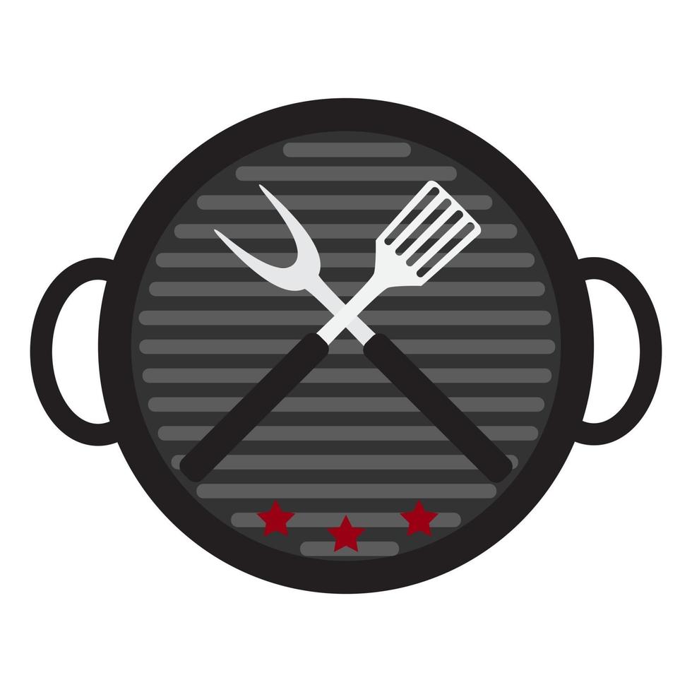 Grill-Symbol mit Grillwerkzeugen vektor