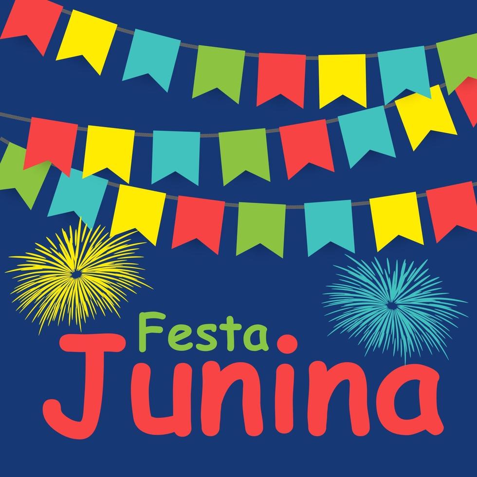 festa junina semester bakgrund traditionella Brasilien juni festival fest vektor