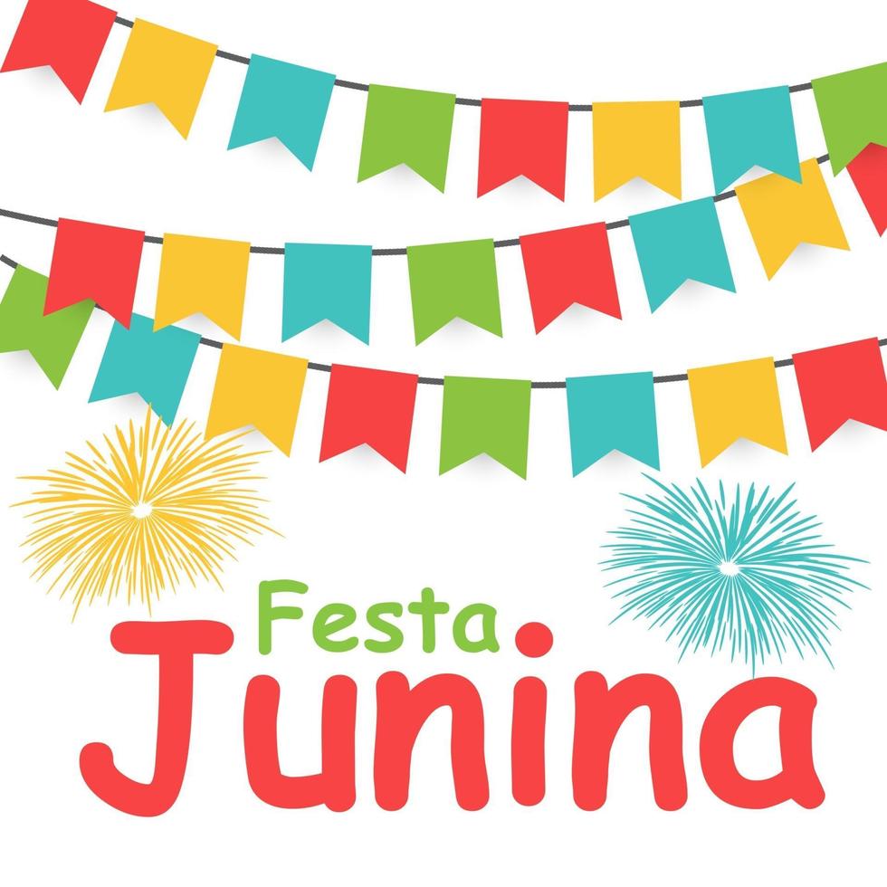 festa junina semester bakgrund traditionella Brasilien juni festival fest vektor