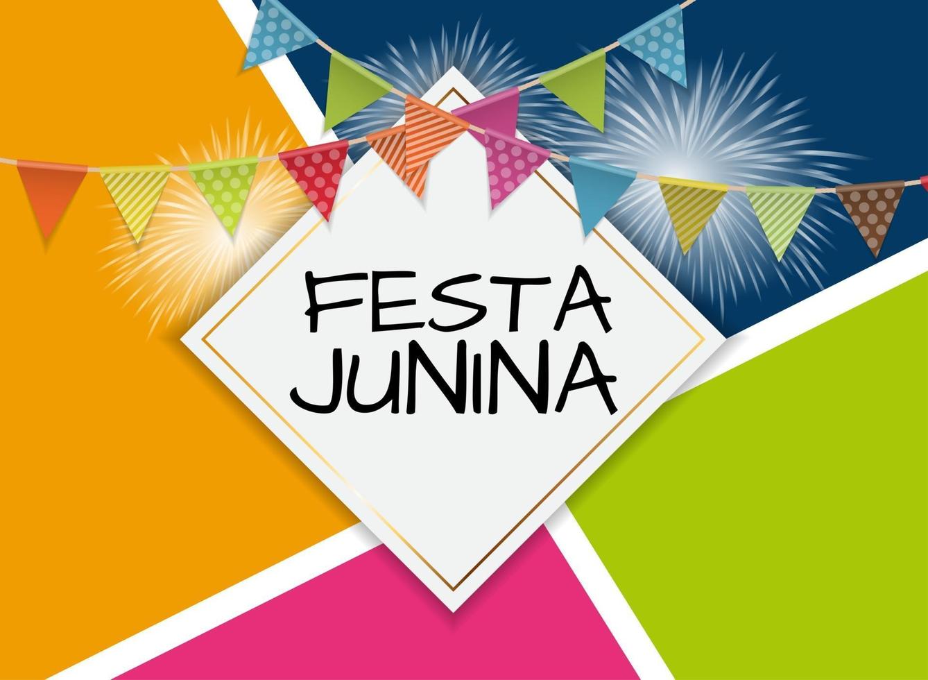 festa junina semester bakgrund. traditionell Brasilien juni festivalfest vektor