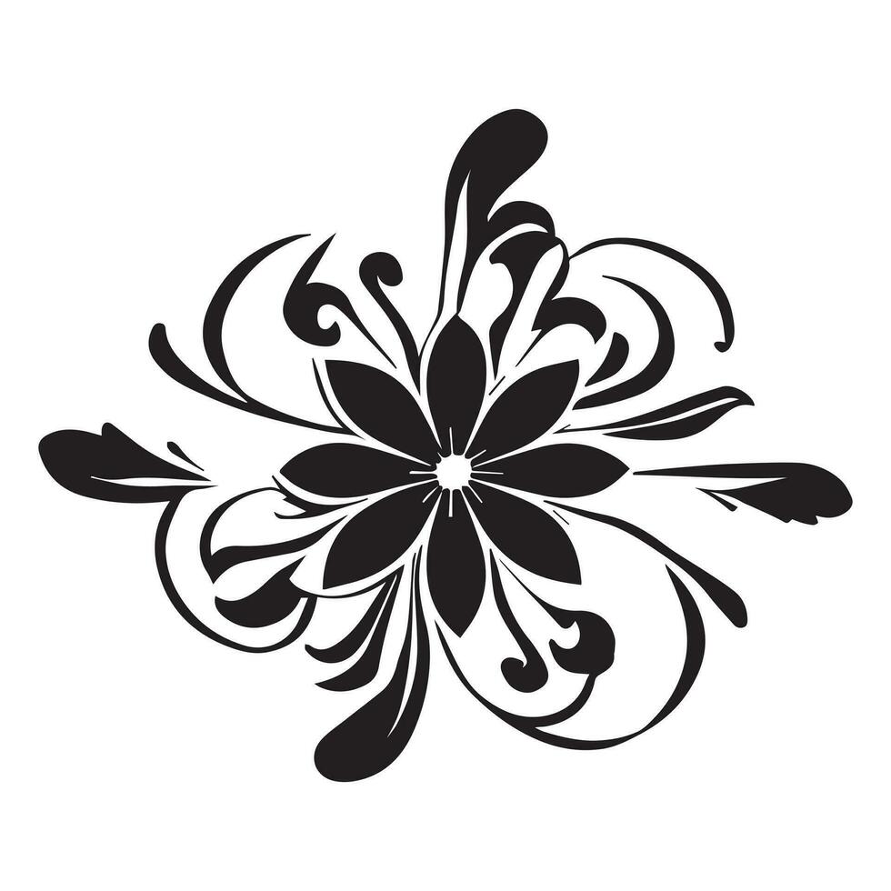 Blumen- Blume Vektor Design schwarz Farbe Illustration