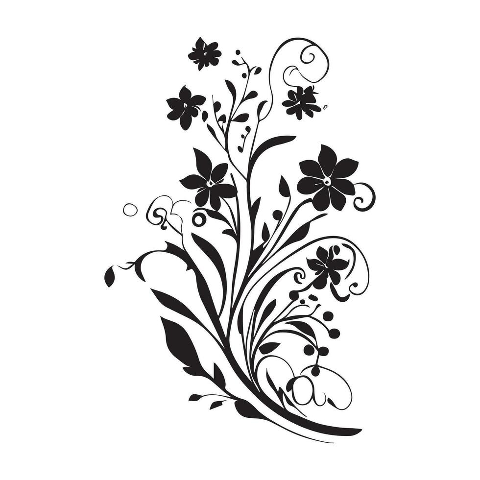 Blumen- Blume Symbol Vektor Illustration schwarz Farbe