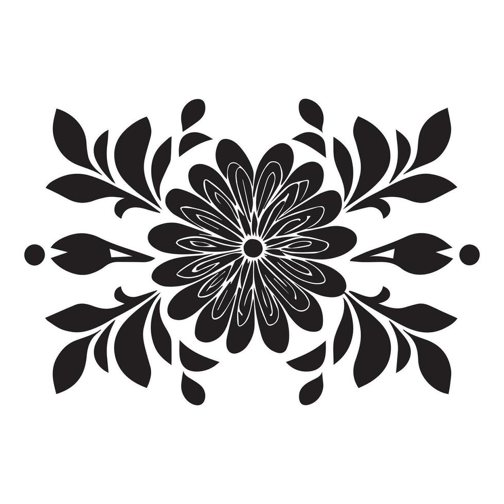 blommig blomma design vektor illustration svart Färg