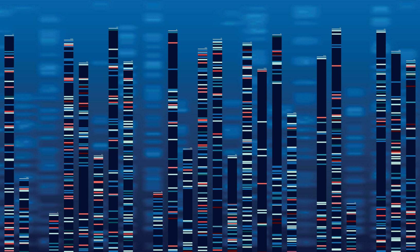 DNA Daten Diagramm. Medizin Prüfung Grafik, abstrakt Genom Sequenzen Graph und Genomik Karte Vektor Illustration