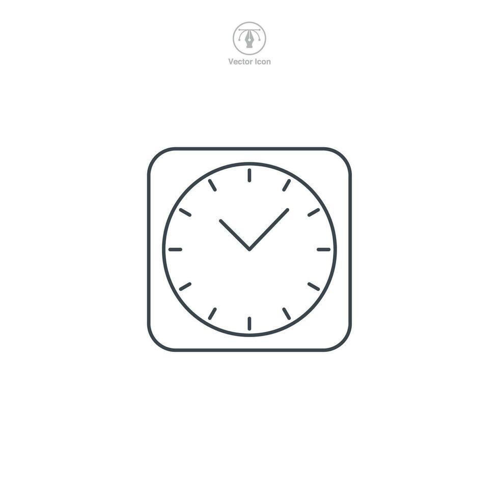 Uhr oder Timer Symbol. ein glatt und präzise Vektor Illustration von ein Uhr oder Timer, Darstellen Zeit Management, Fristen, und Effizienz.