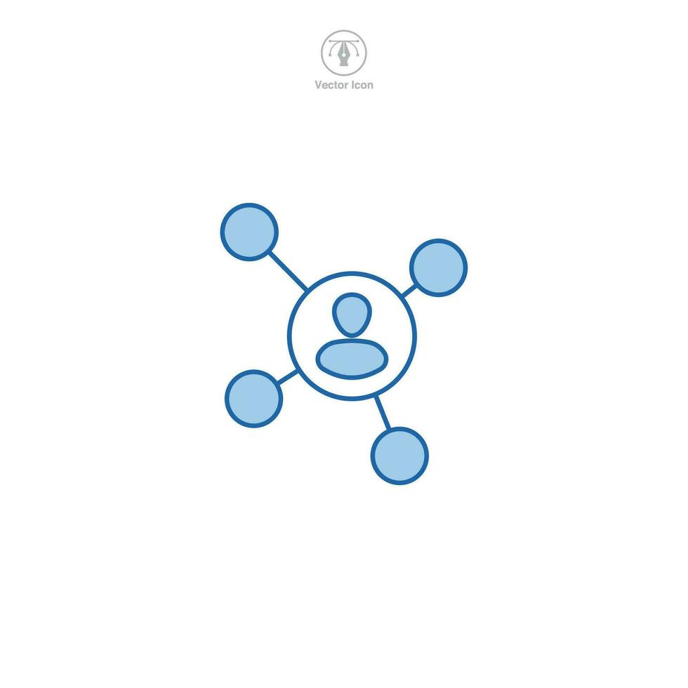 Netzwerk Symbol. ein dynamisch und verbunden Vektor Illustration von ein Netzwerk, symbolisieren Verbindungen, Kommunikation, und Digital Infrastruktur.