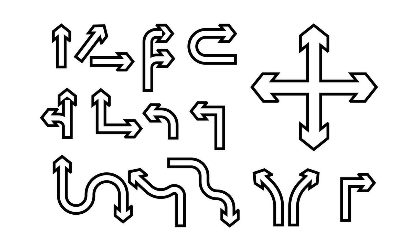 uppsättning annorlunda form ritad för hand pilar vektor grafisk design.