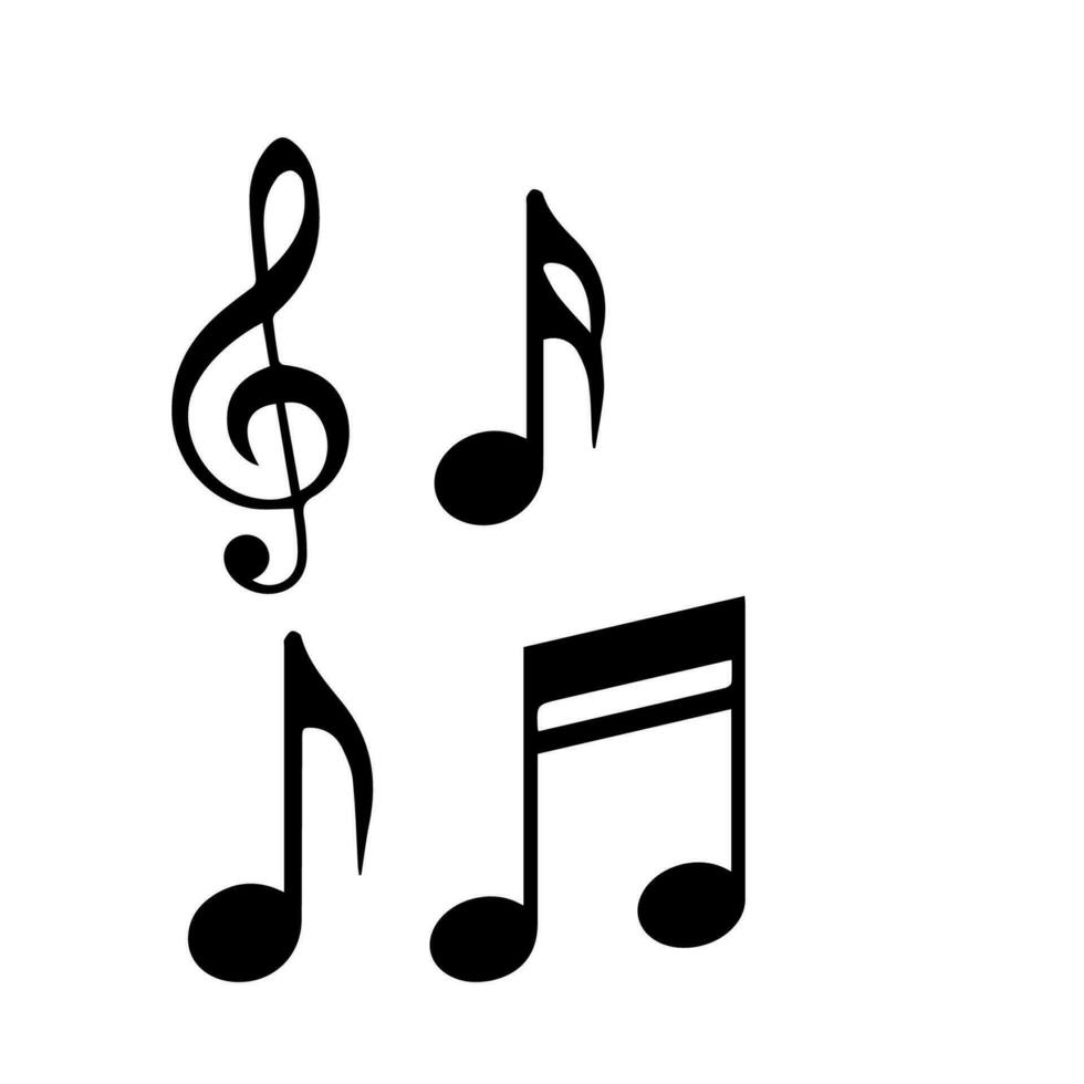 Ton Musik- Symbol Design. Hinweis Musik- Symbol im modisch eben Stil Design. Vektor Illustration