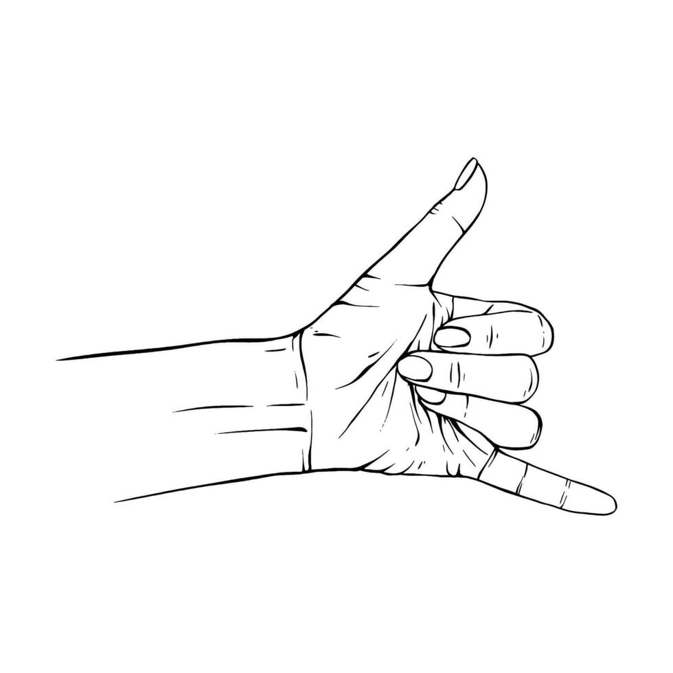 Hand gezeichnet Geste skizzieren Vektor Illustration Linie Kunst