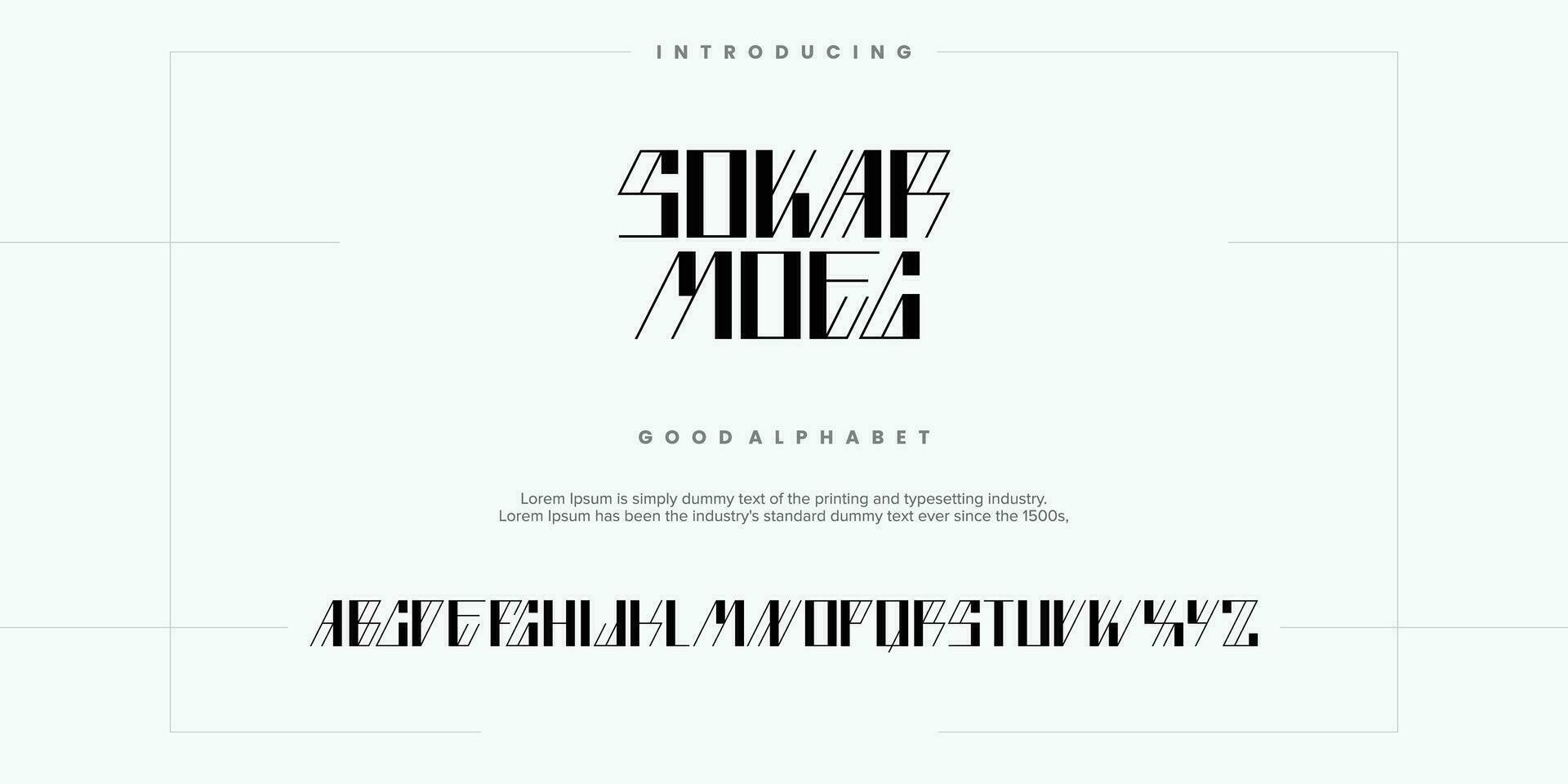 modern abstrakt digital alfabet font. minimal teknologi typografi, kreativ urban sport mode trogen font och med tal. vektor illustration