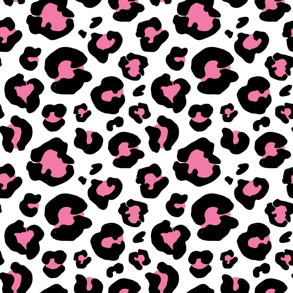 leopardhud handritad. djur tryck ritning. sömlösa mönster. vektor illustration.