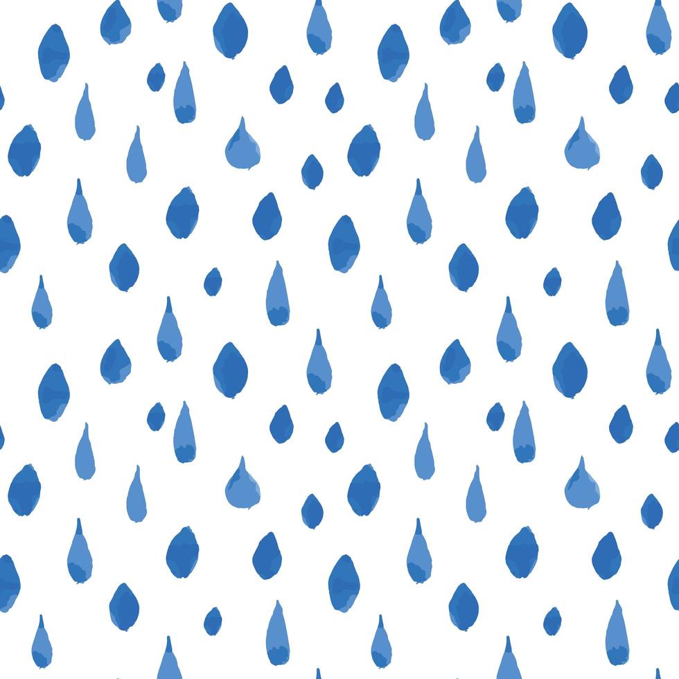 regn droppar sömlösa mönster. handritad vektorillustration. vektor