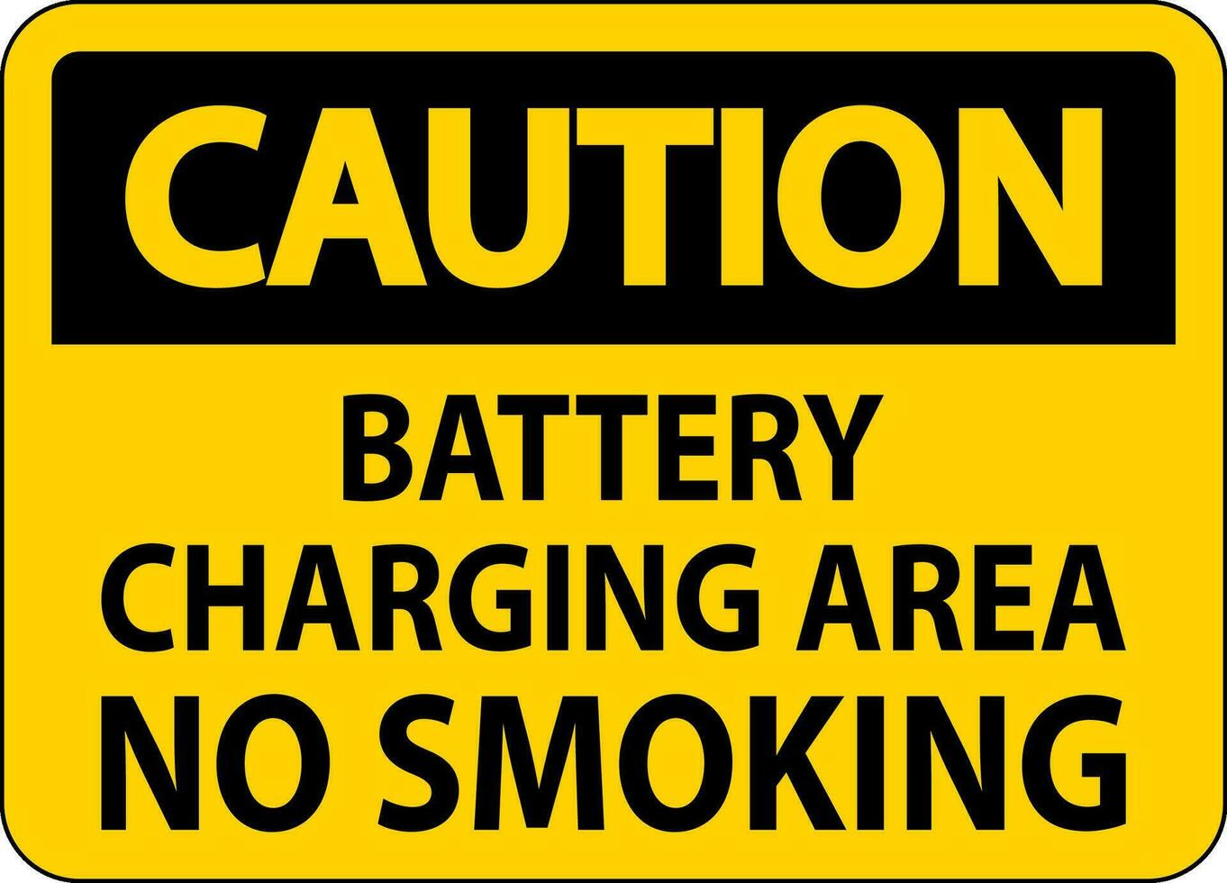 Vorsicht Zeichen Batterie Laden Bereich, Nein Rauchen vektor