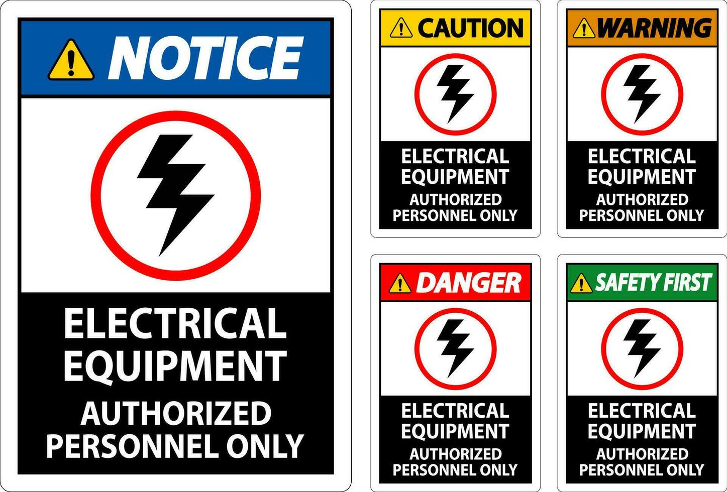 elektrisk säkerhet tecken fara, elektrisk Utrustning auktoriserad personal endast vektor