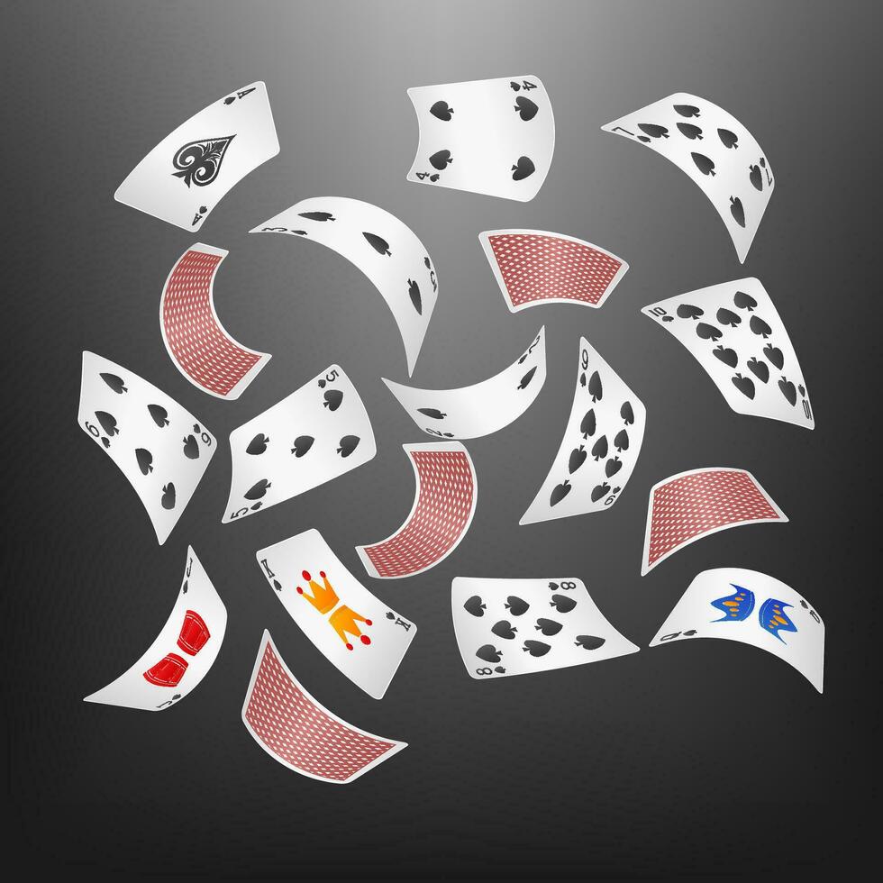 poker kort diamant spridd, vektor illustration
