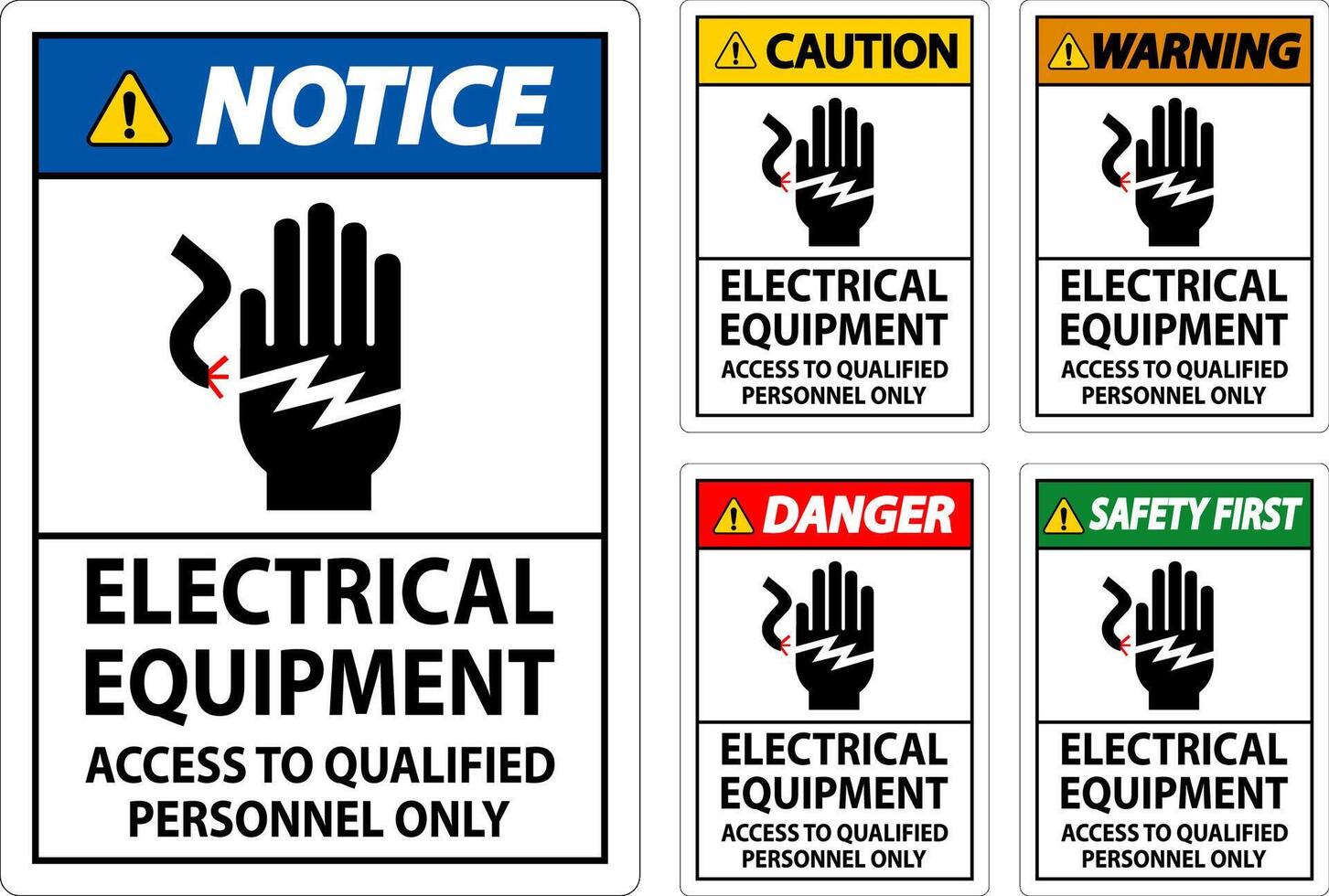 Achtung Zeichen elektrisch Ausrüstung, Zugriff zu qualifiziert Personal nur vektor