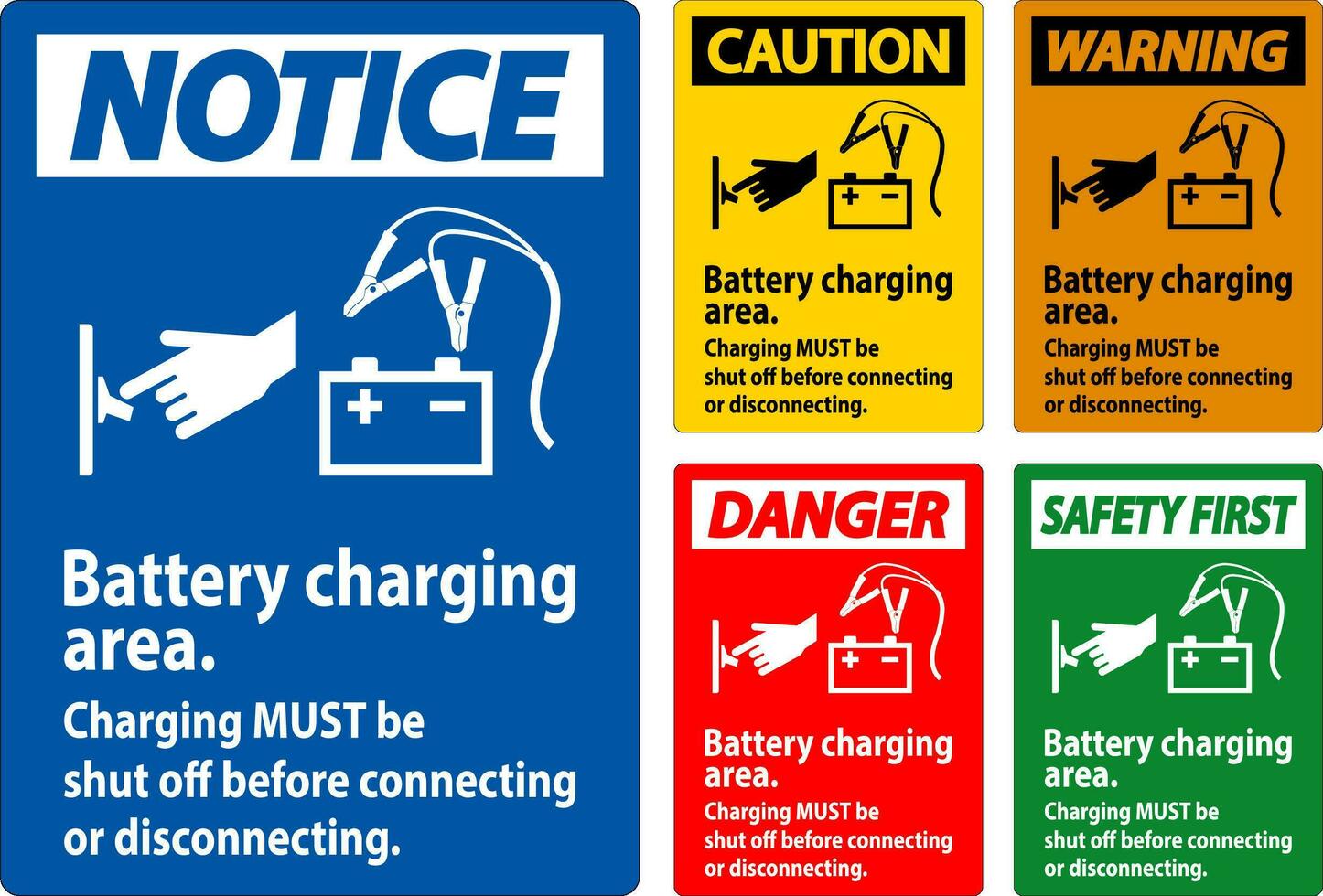 fara tecken batteri laddning område, laddning måste vara Stäng av innan ansluter eller koppla ur. vektor