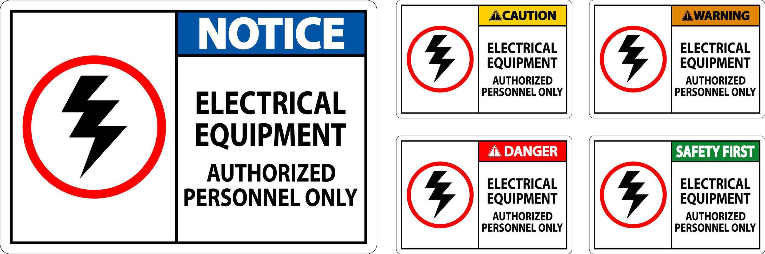 elektrisk säkerhet tecken fara, elektrisk Utrustning auktoriserad personal endast vektor