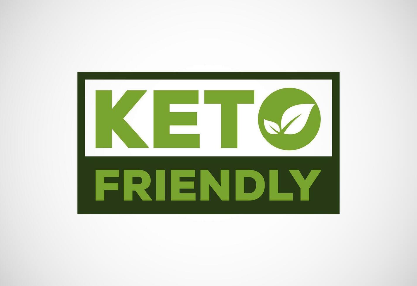 Keto freundlich Symbol. Keto freundlich und organisch Etiketten unterzeichnen. gesund natürlich Produkt Etikette Design Vektor Illustration