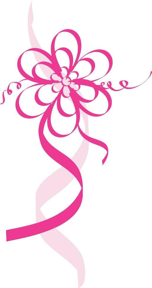 kreativ blomma tillverkad förbi rosa band. vektor