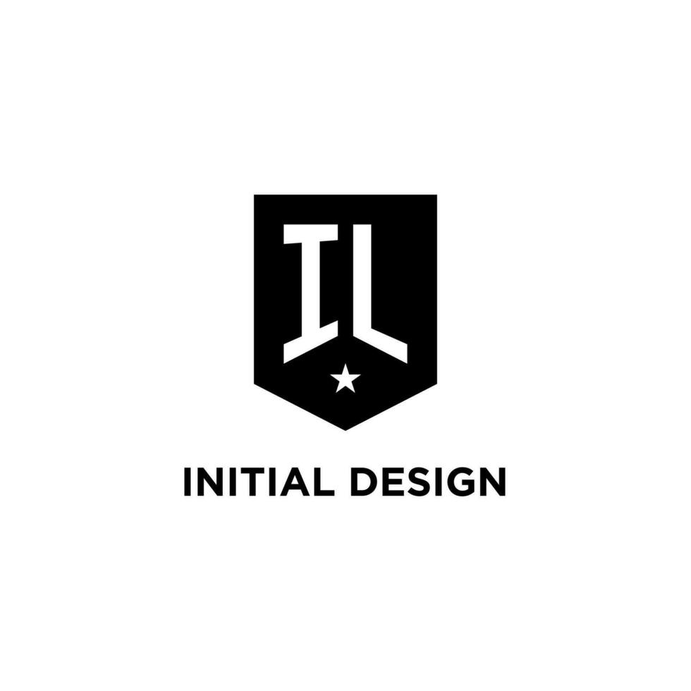 il Monogramm Initiale Logo mit geometrisch Schild und Star Symbol Design Stil vektor