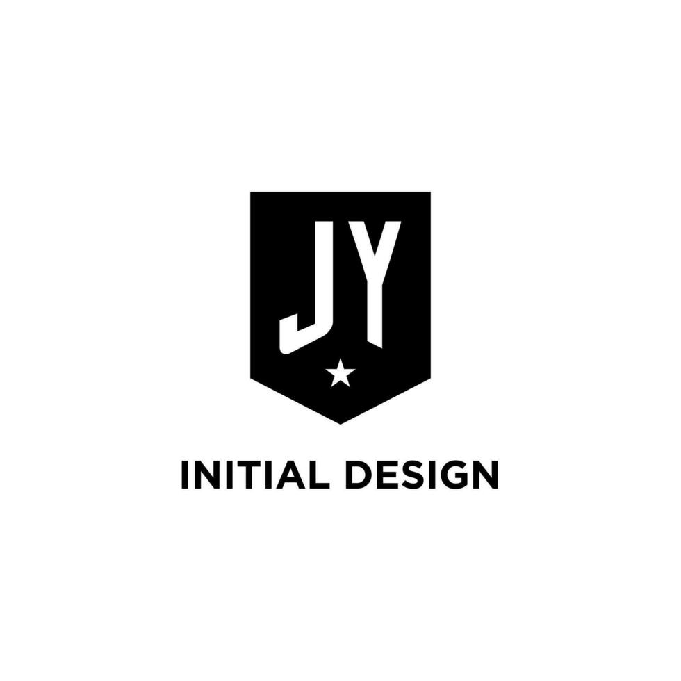 jy Monogramm Initiale Logo mit geometrisch Schild und Star Symbol Design Stil vektor