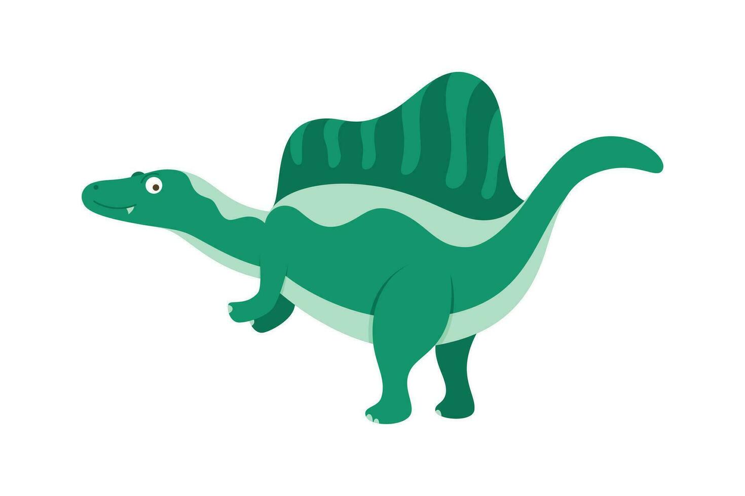 dinosaurie tecknad serie illustration isolerat i vit bakgrund. förtjusande komisk dinosaurier karaktär. söt bebis dinosaurie. förhistorisk tecknad serie djur av jurassic epok. vektor