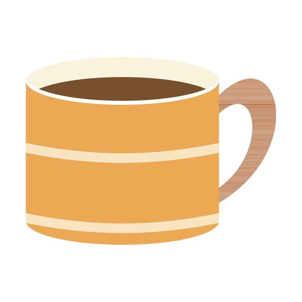 Kaffee Illustration isoliert auf Weiß Hintergrund. ein Tasse von Kaffee, vereist Kaffee, heiß Kaffee, eben Karton Illustration. energisch Getränk brauen Cafe oder Bar und Restaurant. vektor