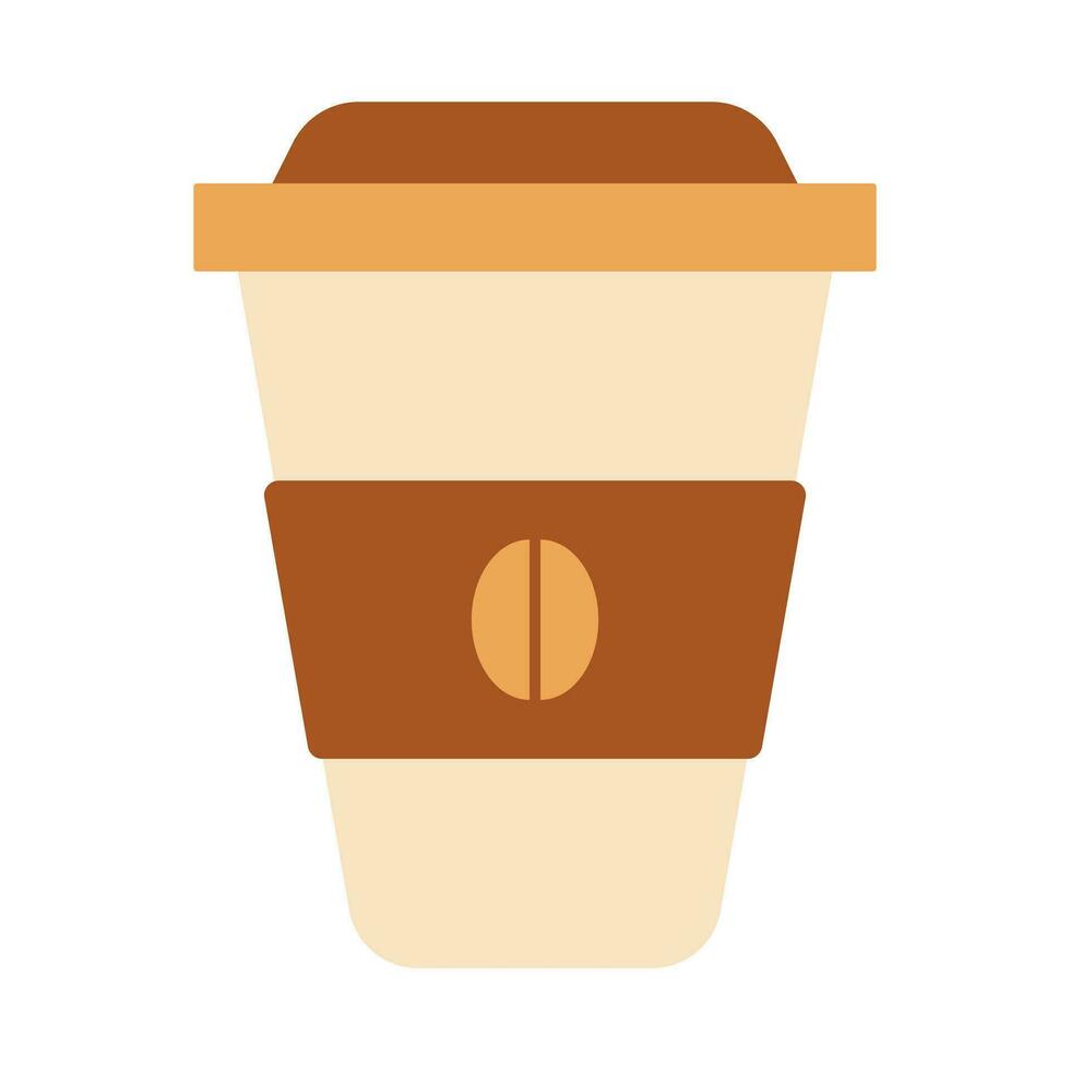 Kaffee Illustration isoliert auf Weiß Hintergrund. ein Tasse von Kaffee, vereist Kaffee, heiß Kaffee, eben Karton Illustration. energisch Getränk brauen Cafe oder Bar und Restaurant. vektor