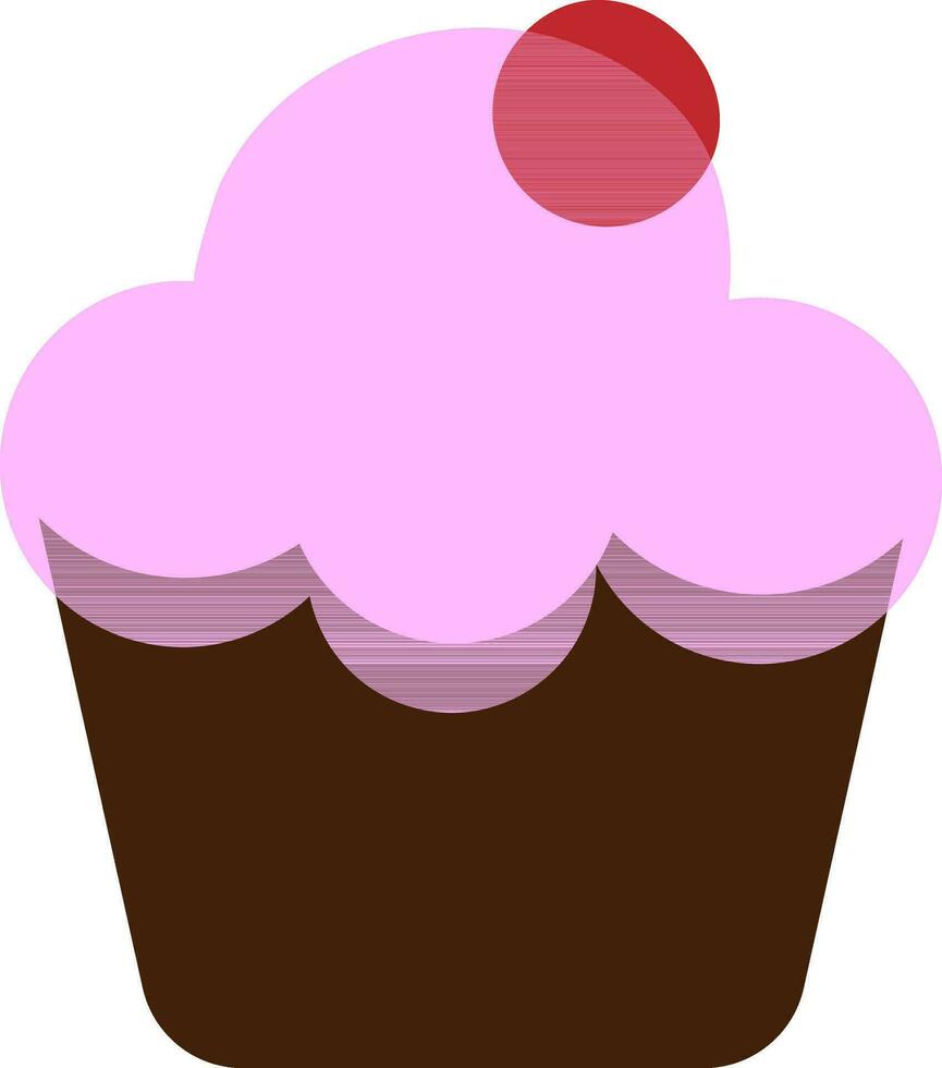 brun och rosa dekorerad kopp kaka. vektor