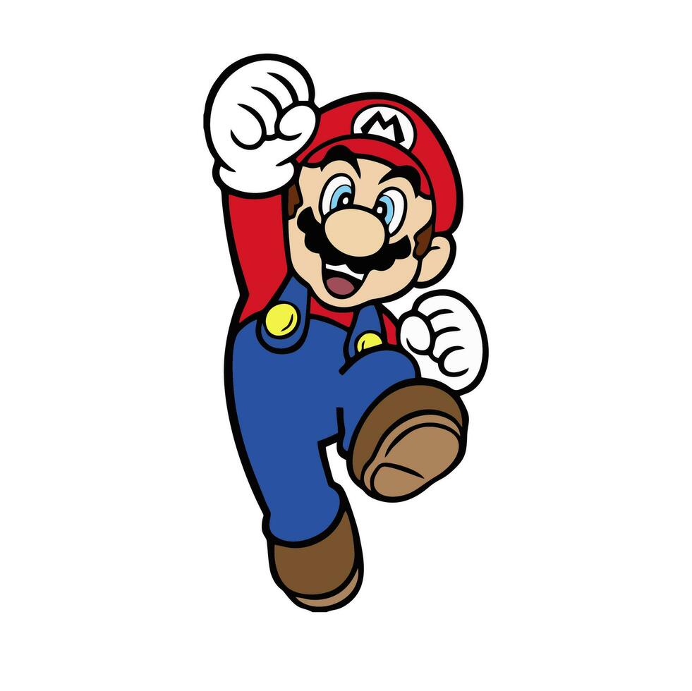 illustration av tecken i super Mario i vektor tecknad serie mode