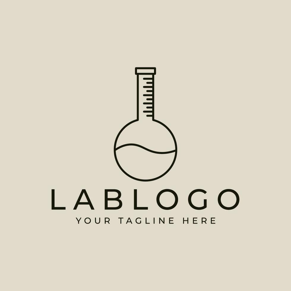 erlenmeyer laboratorium linje konst logotyp design med minimalistisk stil logotyp vektor illustration design