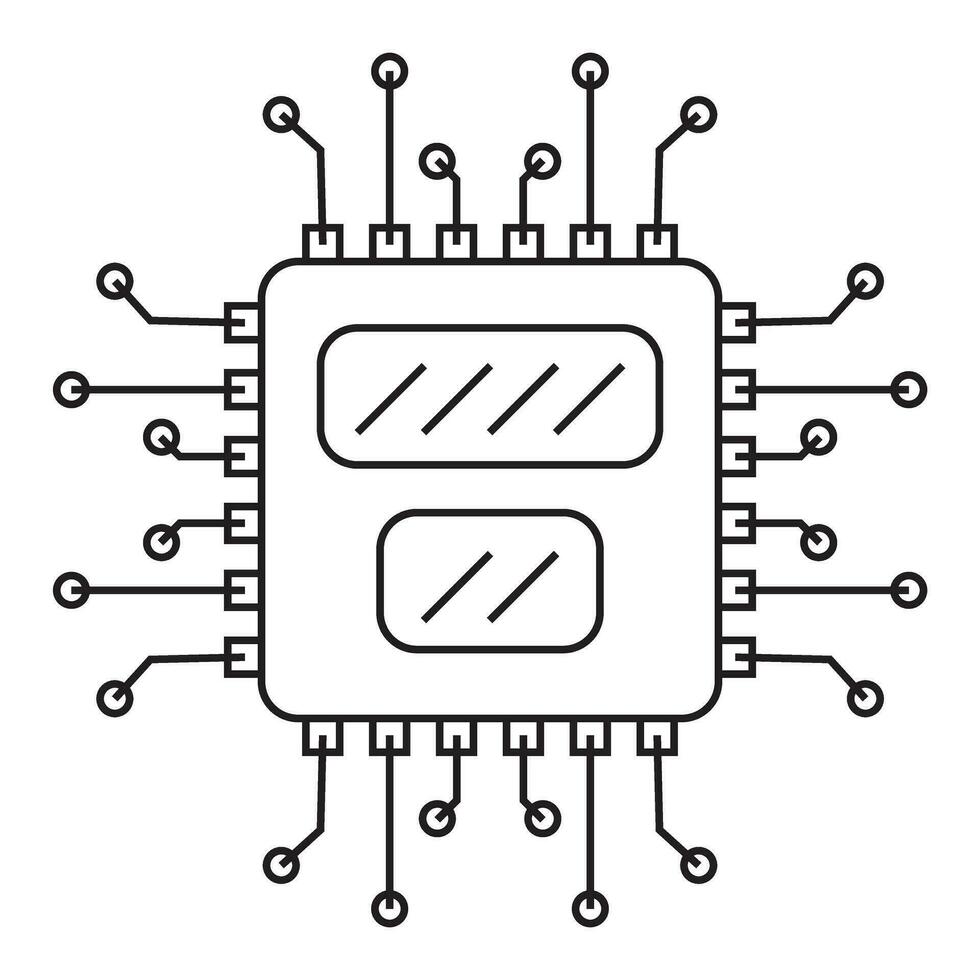 künstlich Intelligenz Linie Symbol Elemente vektor