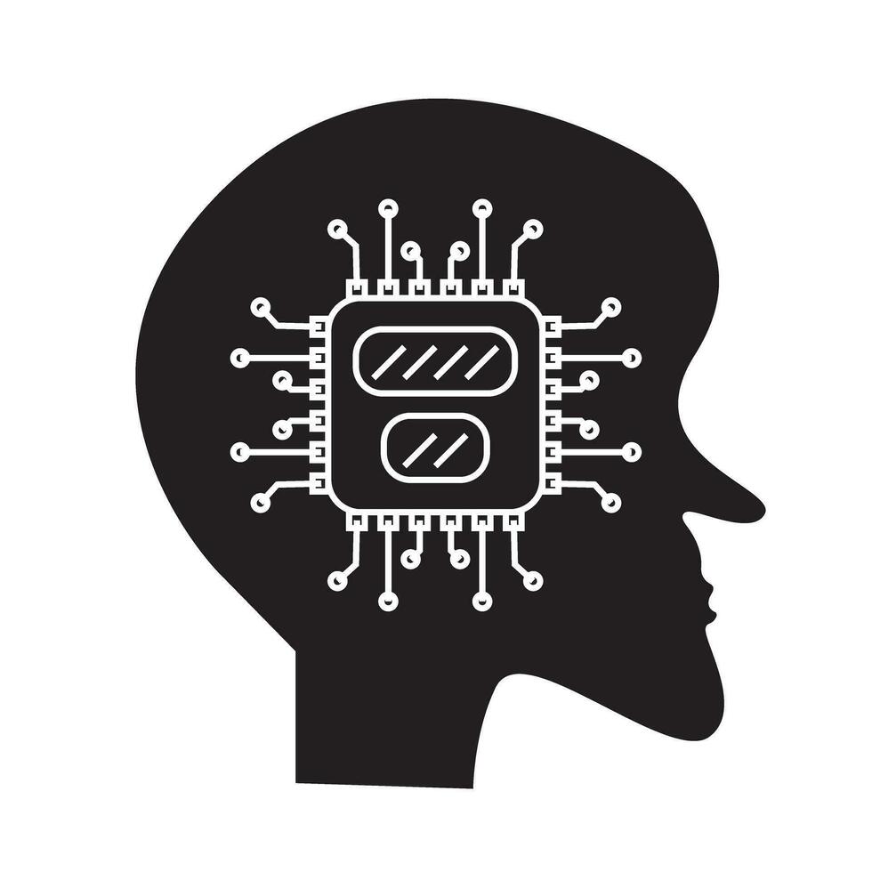 artificiell intelligens platt ikon element för företag ai symbol begrepp vektor