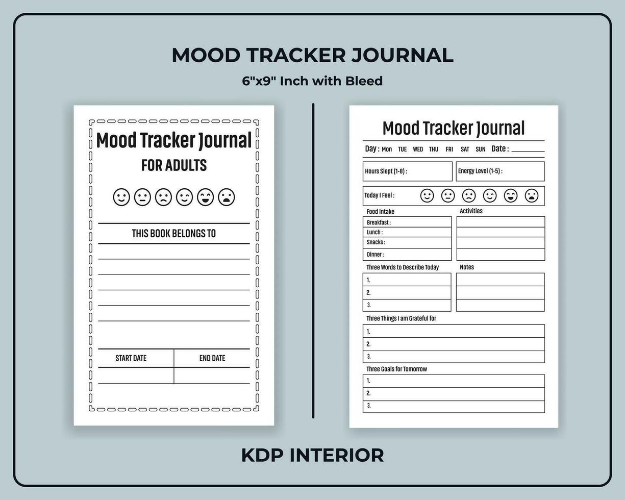 Stimmung Tracker Tagebuch zum Erwachsene vektor