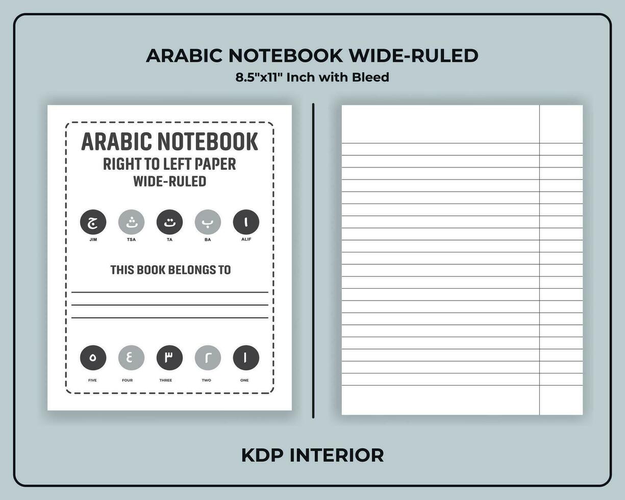 arabicum anteckningsbok rätt till vänster papper kdp interiör vektor