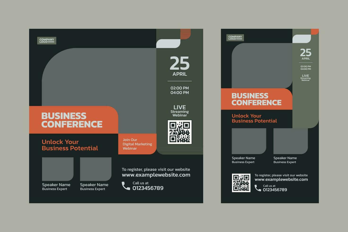 företag konferens eller händelse social media baner design vektor