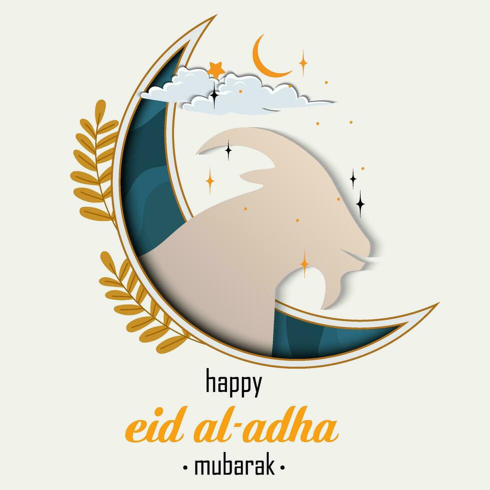 eid Adha mubarak hälsning islamic illustration bakgrund vektor design