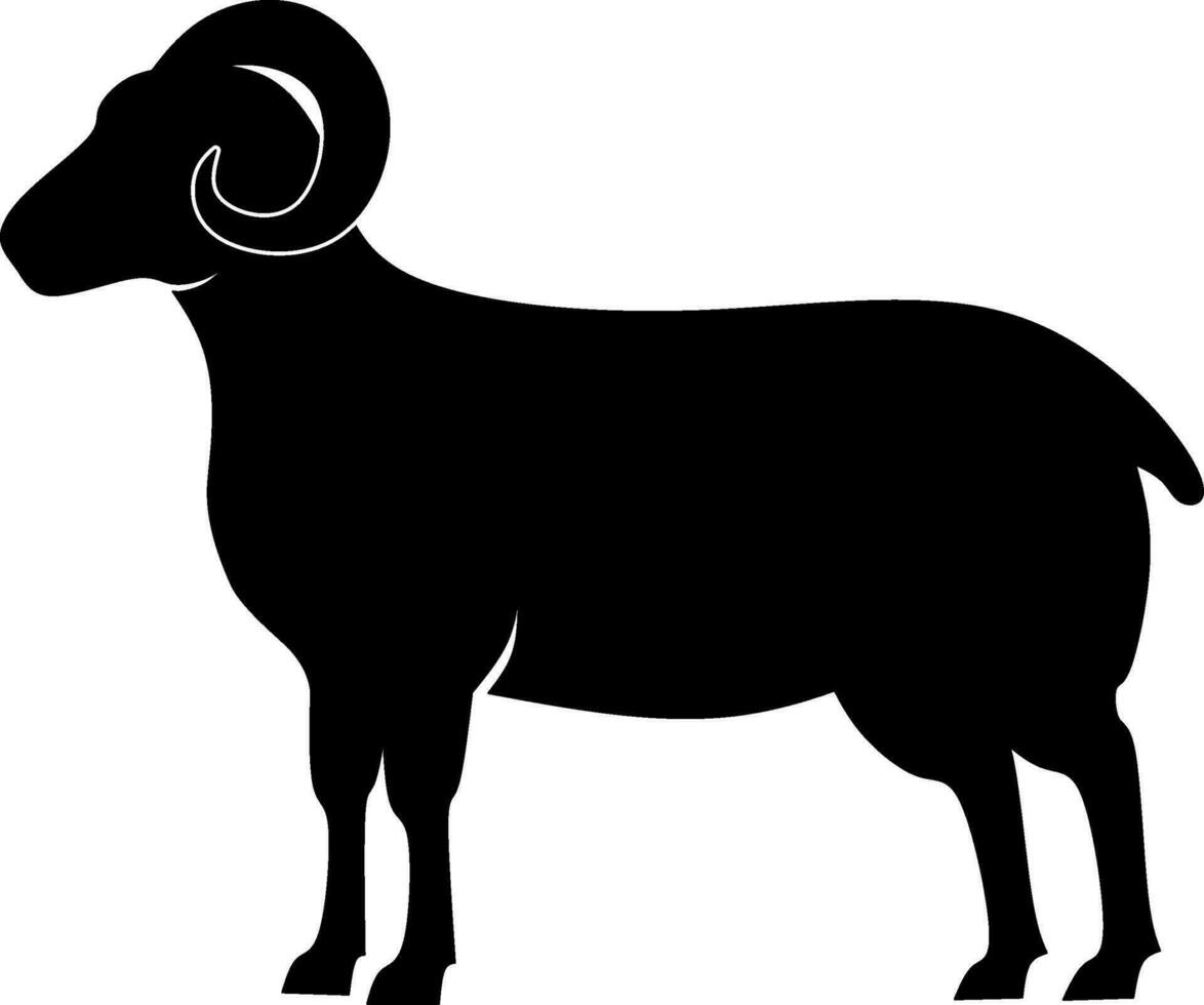 RAM Symbol Vektor Illustration. Silhouette RAM Schaf Symbol zum Vieh, Essen, Tier und eid al adha Fall. Grafik Ressource zum Qurban Design im Islam und Muslim Kultur