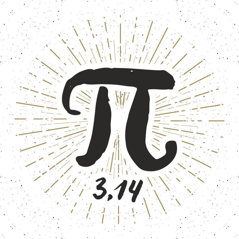 pi symbol handritad ikon, grunge kalligrafiska matematiska tecken, vektorillustration vektor