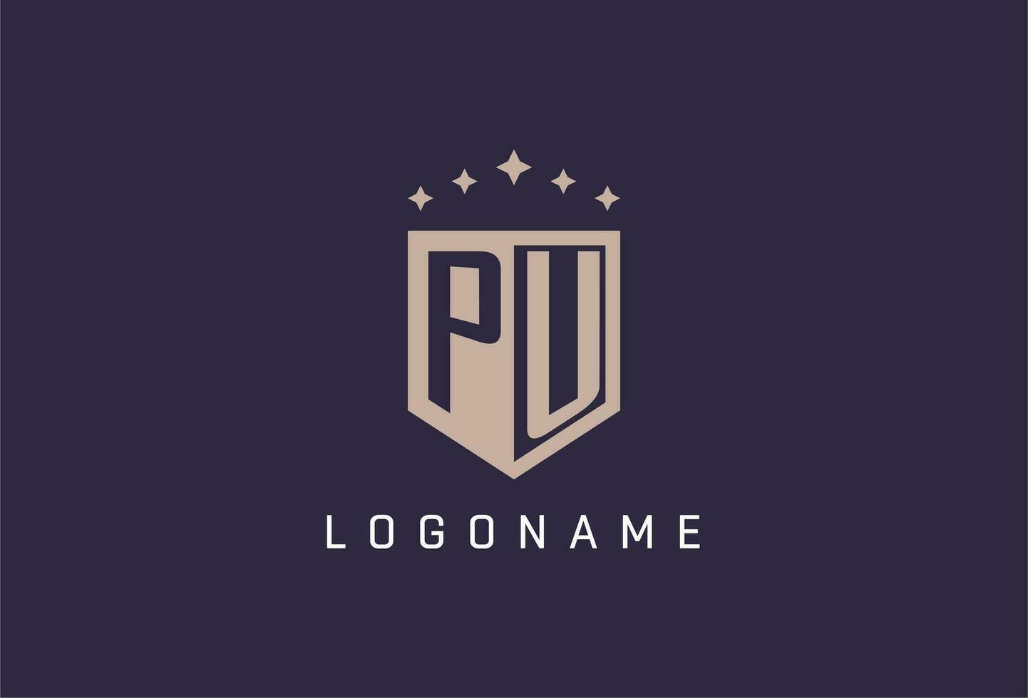 pu Initiale Schild Logo Symbol geometrisch Stil Design vektor