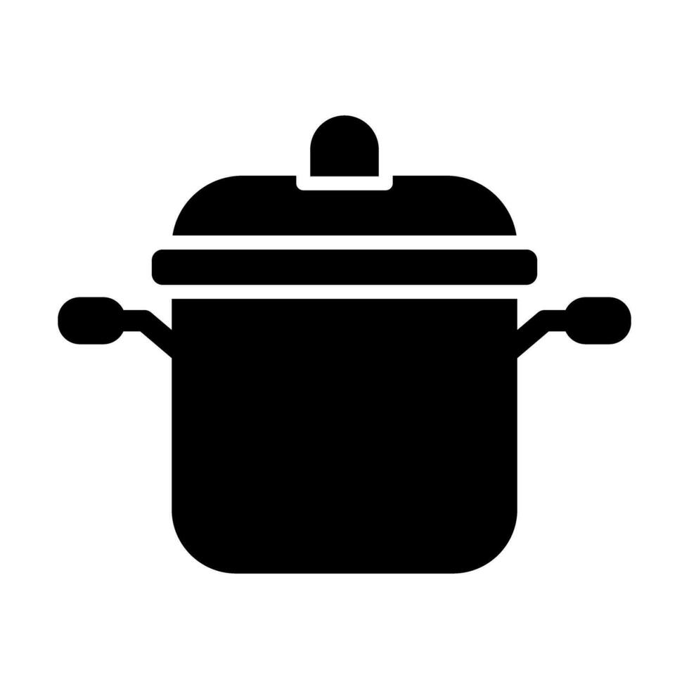 Kochen Topf Glyphe Symbol Design vektor